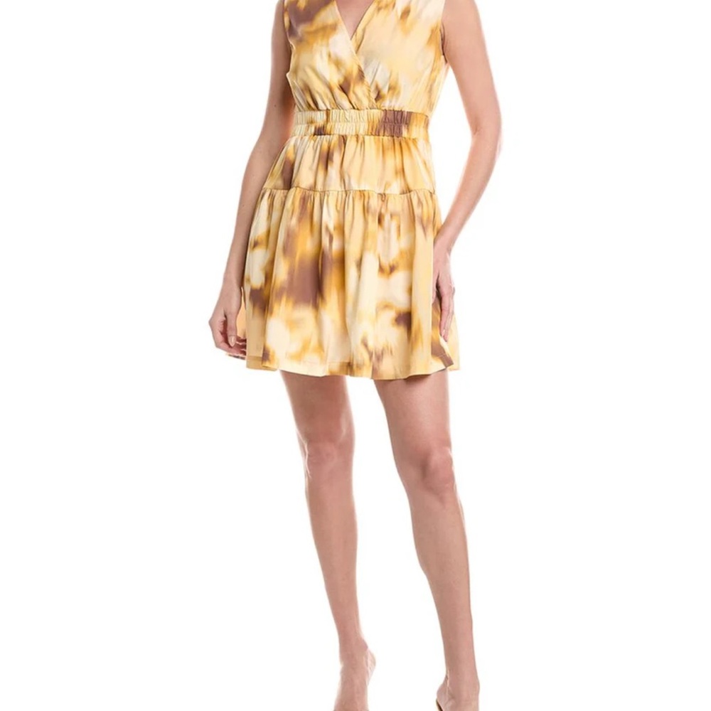 Laundry By Shelli Segal Yellow and Brown mini dress